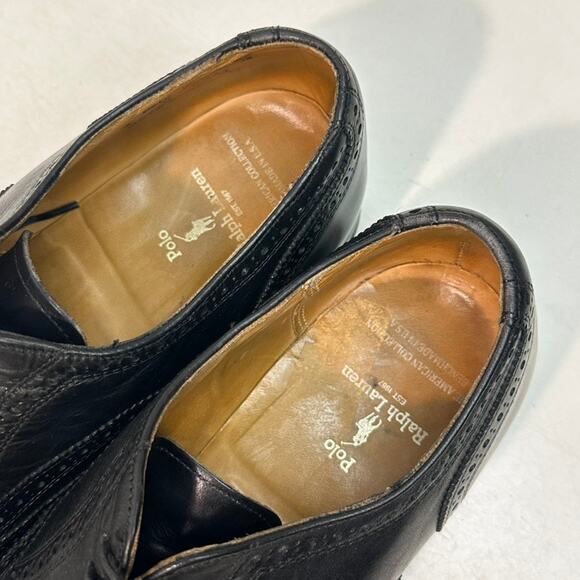 Rancourt & Co. x Ralph Lauren Wingtip Bal Oxford Black Calf Bench Made USA 9 D - Picture 9 of 14